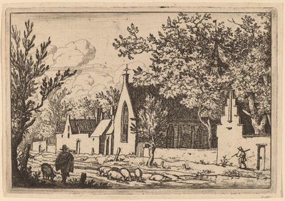 Stádo prasat u kaple, pravděpodobně c. 16451656. od Allart van Everdingen