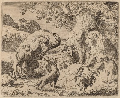 Medvěd prosí lva o spravedlnost, pravděpodobně c. 16451656. od Allart van Everdingen