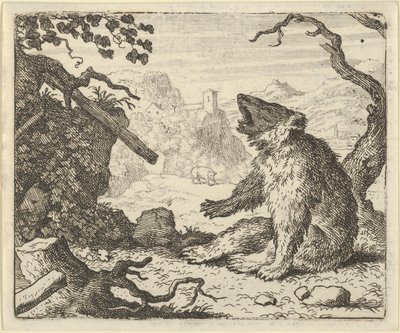 Medvěd vyzývá Renarda, aby se objevil před Radou zvířat, 1650-75. od Allart van Everdingen