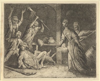 S kočkou, chycenou v pasti, zacházejí lidé z domu týraní, 1650-75. od Allart van Everdingen