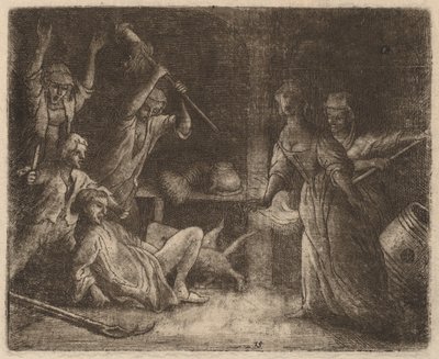 The Cat Trapped and Beaten, pravděpodobně c. 16451656. od Allart van Everdingen
