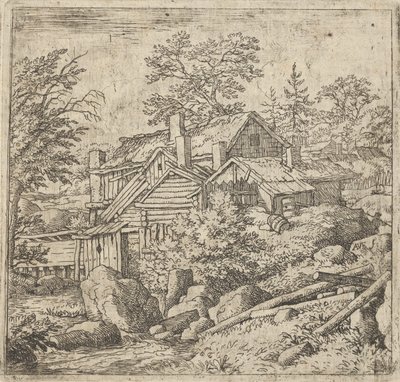 Hamlet na úbočí hory, 17. století. od Allart van Everdingen