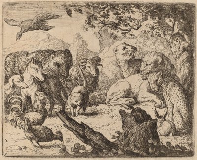 Lev oznamuje mír, pravděpodobně c. 16451656. od Allart van Everdingen