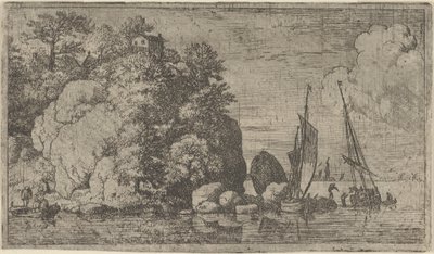 Dvě lodě na řece, 17. století. od Allart van Everdingen