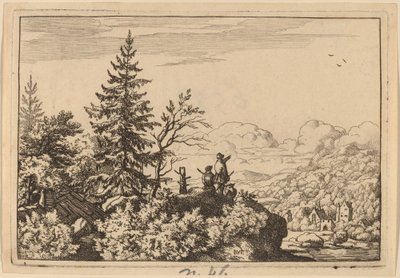 Dva muži na kopci, pravděpodobně c. 16451656. od Allart van Everdingen