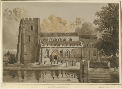 Lichfield - Kostel sv. Čada: červená sépiová kresba, 9. září 1842 (kresba) od Allen Edward Everitt