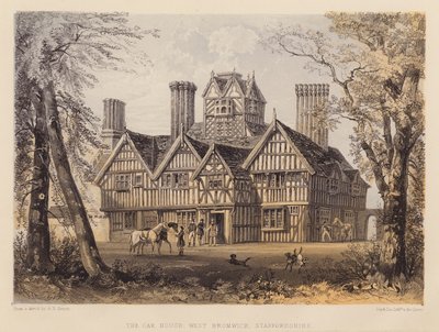 The Oak House, West Bromwich, Staffordshire (akvatinta) od Allen Edward Everitt