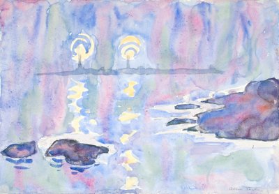 Akvarel č. 73, Modrá a levandule, 1928. od Allen Tucker