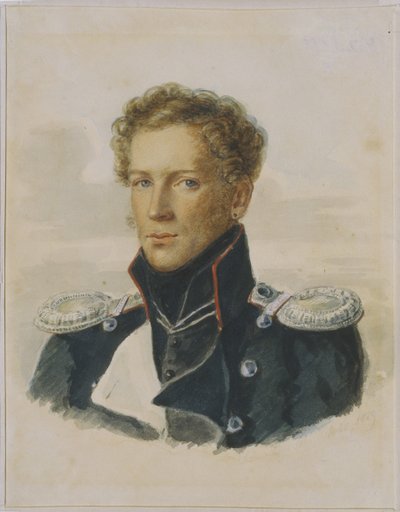 Sergey Lanskoy 1789-1832, důstojník rytířské gardy, 1829 od Alois Gustav Rockstuhl