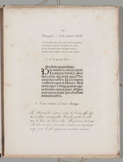 Umění litografie: Tisk písmen, deska XV od Alois Senefelder
