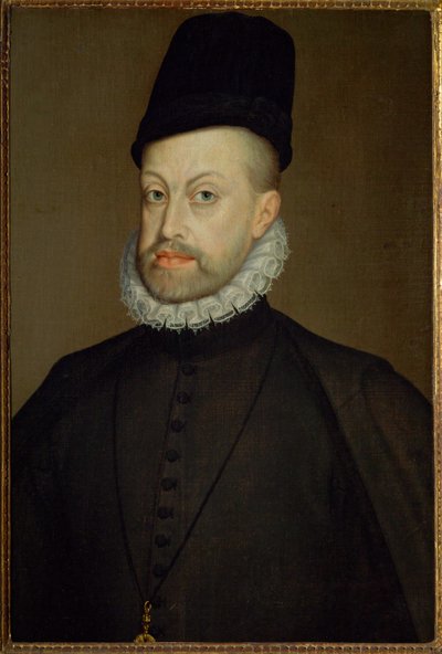 Španělský král Filip II., syn císaře Karla V. a Isabely Portugalské (malba na plátně) od Alonso Sanchez Coello