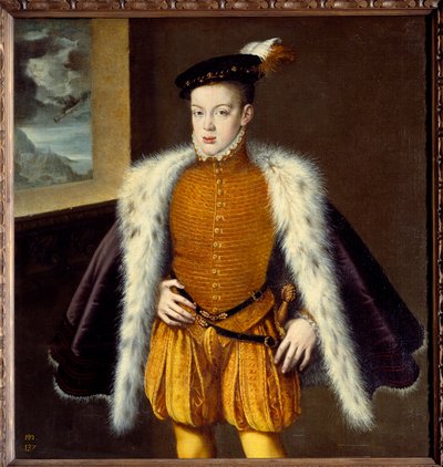 Portrét prince Dona Carlose (1545-1568), syna Filipa II. Obraz Alonsa Sancheze Coella (1531-1588) Ec. Esp. od Alonso Sánchez Coello