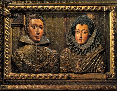 Portrét Filipa II., reliéf od Alonso de Mena