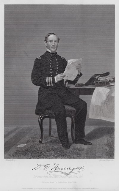 David Glascoe Farragut (rytina) od Alonzo (after) Chappel
