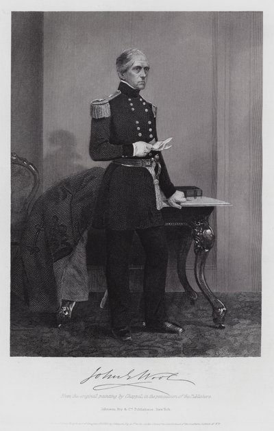 John E Wool (rytina) od Alonzo (after) Chappel