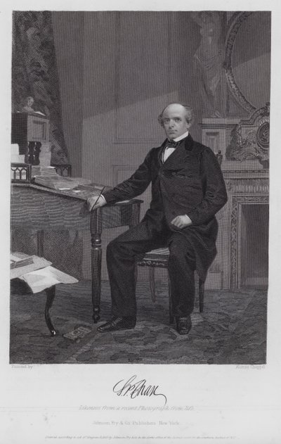 Salmon Portland Chase (rytina) od Alonzo (after) Chappel