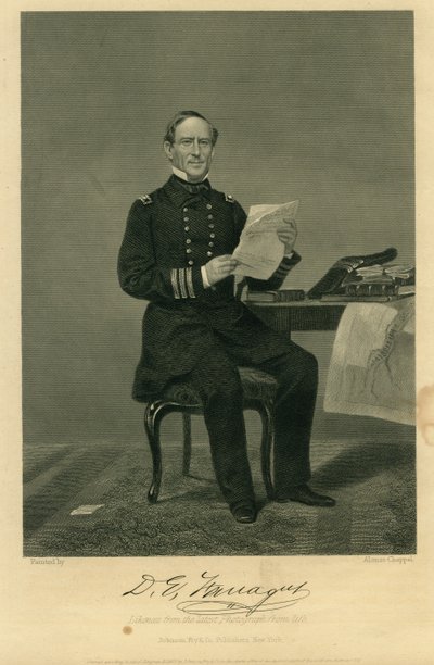 "Admirál David Farragut" (Unie) od Alonzo Chappel