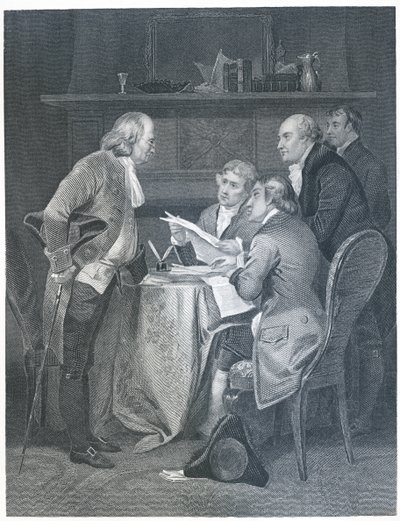 Vypracování Deklarace nezávislosti v roce 1776, 1859 od Alonzo Chappel