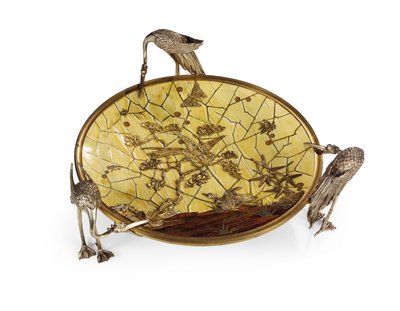 Pohár (Tazza), intarzie Ferdinanda Duvinage, druhá polovina 19. století (stříbřený a zlacený bronz, slonovina a dřevo) (viz také 476612) od Alphonse-Gustave Giroux
