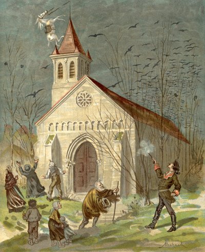 Dobrodružství barona Munchausena (chromolitho) od Alphonse Adolphe Bichard