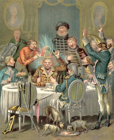 Dobrodružství barona Munchausena (chromolitho) od Alphonse Adolphe Bichard