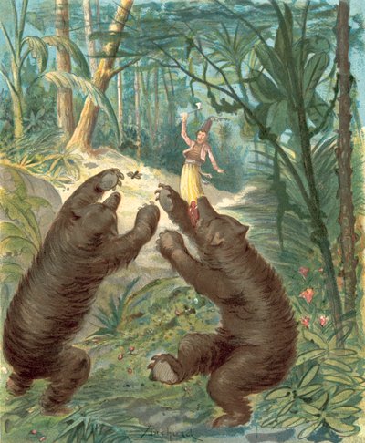 Dobrodružství barona Munchausena (chromolitho) od Alphonse Adolphe Bichard