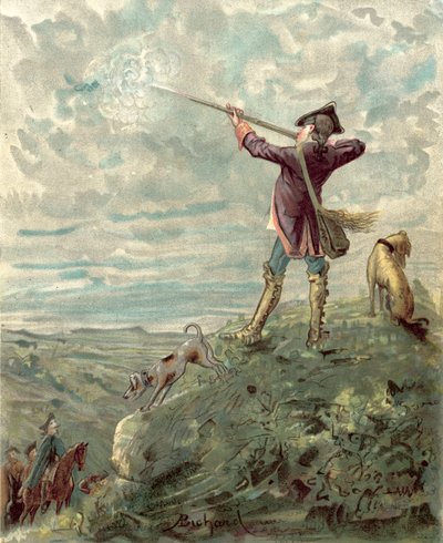 Dobrodružství barona Munchausena (chromolitho) od Alphonse Adolphe Bichard