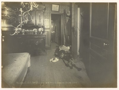 Pohled do jídelny, kde bylo tělo nalezeno od Alphonse Bertillon