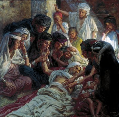 Kolem umírajícího muže od Alphonse Etienne Dinet