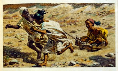 Dinetova ilustrace z knihy "Mirages" Scény z arabského života. 1906. Knihu Mirages, Scenes De La Vie Arab ilustroval Etienne Dinet s komentářem Silmana Ben Ibrahima Bamera. Nasreddine Dinet se narodil jako Alphonse-Etienne Dinet; (1861-1929) byl fren od Alphonse Etienne Dinet