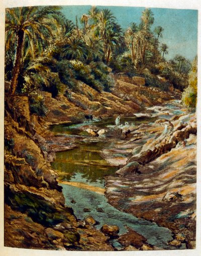 Dinetova ilustrace z knihy "Mirages" Scény z arabského života. 1906. Knihu Mirages, Scenes De La Vie Arab ilustroval Etienne Dinet s komentářem Silmana Ben Ibrahima Bamera. Nasreddine Dinet se narodil jako Alphonse-Etienne Dinet; (1861-1929) byl fren od Alphonse Etienne Dinet