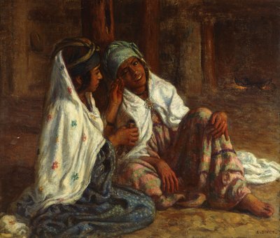 Mladé dívky pomocí make-upu; Jeune Filles se Maquillan od Alphonse Etienne Dinet