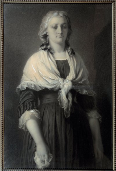 Portrét královny Marie Antoinetty (1755-1793) v Concierge Královna, zastoupená v roce 1793, nese smutek. Kresba uhlem Alphonse Francoise (1814-1888) 1851 Sun. 0,72x1,11 m Malmaison, musee du chateau od Alphonse François