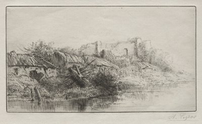 Opuštěná vesnice od Alphonse Legros