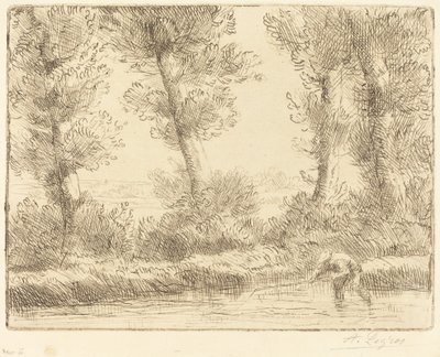 Břehy Liane Les bords de la Liane. od Alphonse Legros