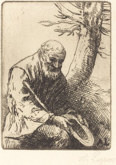 Žebrák s kloboukem v ruce od Alphonse Legros