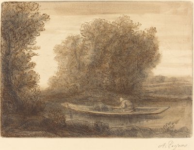 Ohyb v řece Un coin de riviere. od Alphonse Legros