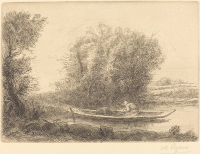 Ohyb v řece Un coin de riviere. od Alphonse Legros