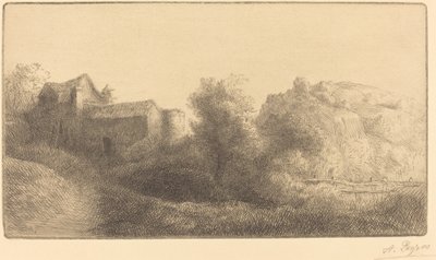 Most u mlýna Le pont du moulin. od Alphonse Legros