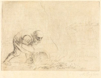 Hořící tráva od Alphonse Legros