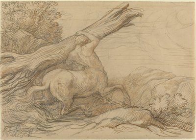 Kentaur nesoucí kmen stromu od Alphonse Legros