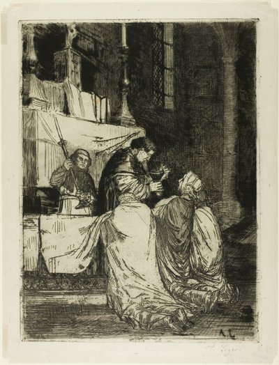 přijímání v kostele svatého Médarda od Alphonse Legros