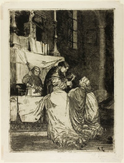přijímání v kostele svatého Médarda od Alphonse Legros