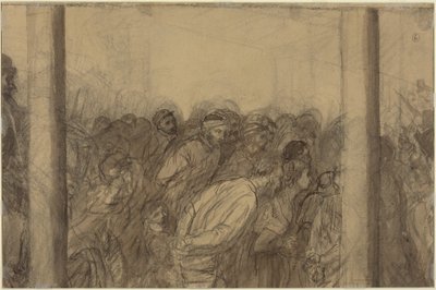 Dav lidí mezi dvěma sloupy [verso] od Alphonse Legros