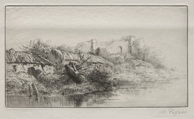 Opuštěná vesnice od Alphonse Legros