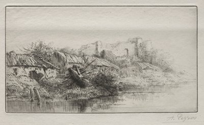 Opuštěná vesnice. od Alphonse Legros