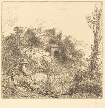 Farma na kopci od Alphonse Legros