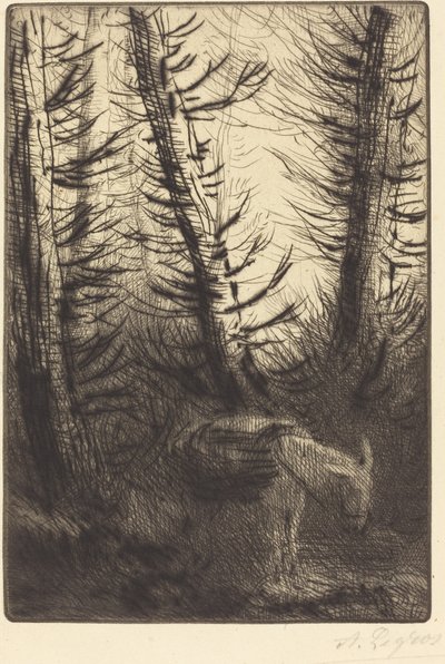 Farmář a jeho osel od Alphonse Legros