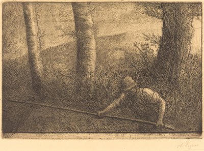 Rybář s obručemi (La peche a la trouble) od Alphonse Legros