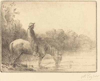Přebrodění řeky Le gue. od Alphonse Legros